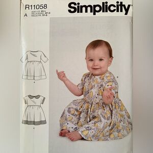 Simplicity size XS baby dress sewing pattern